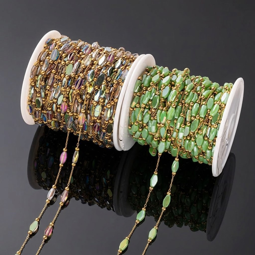 Pearl Trim Chain - Catene a rombo in acciaio inossidabile