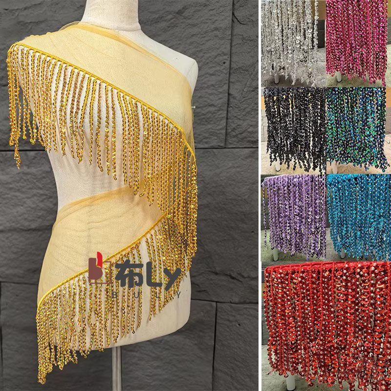 Tassel Fringe Trim - Frangia con Perline e Paillettes da